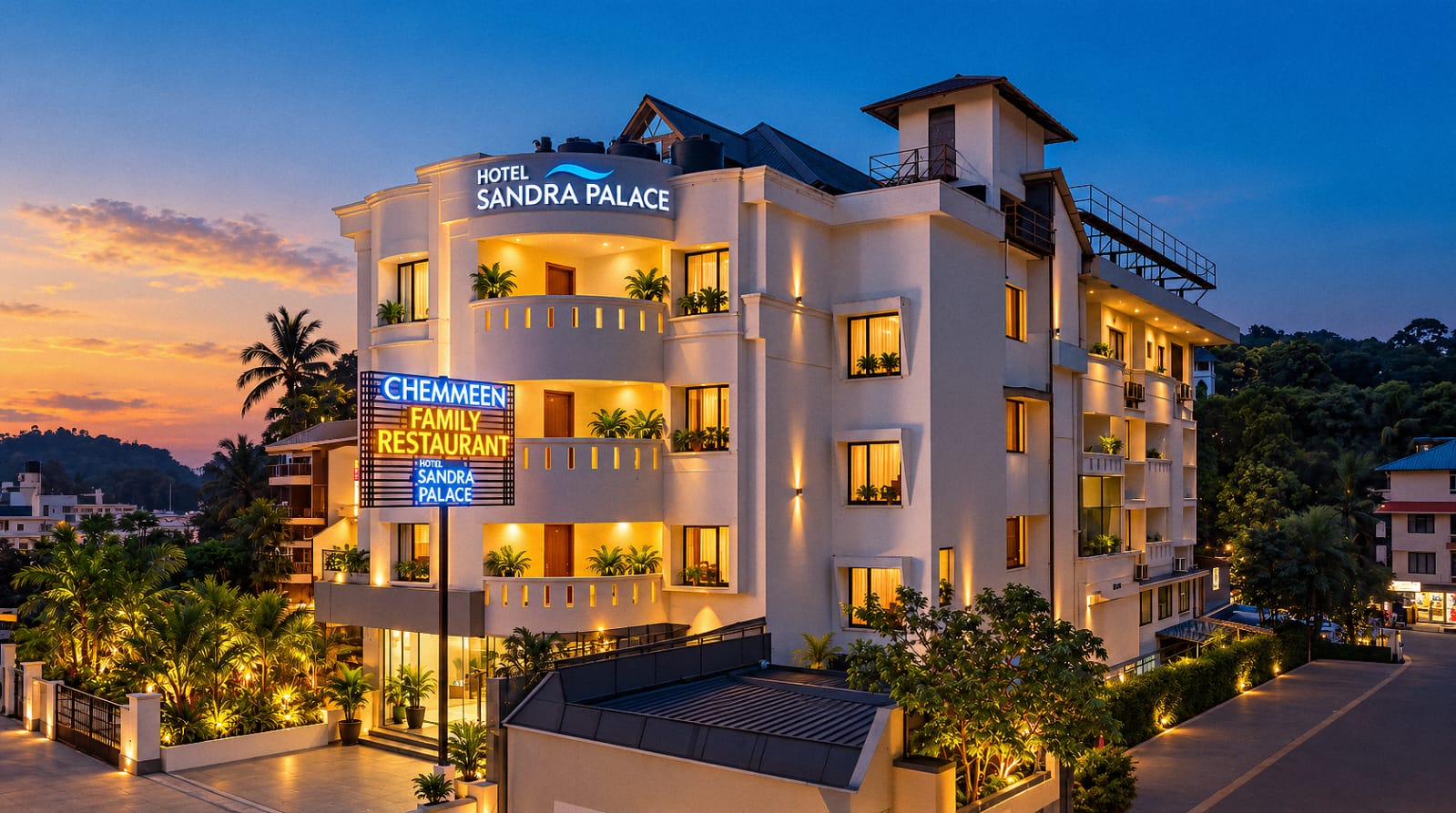 Hotel Sandra Palace facade, Thekkady